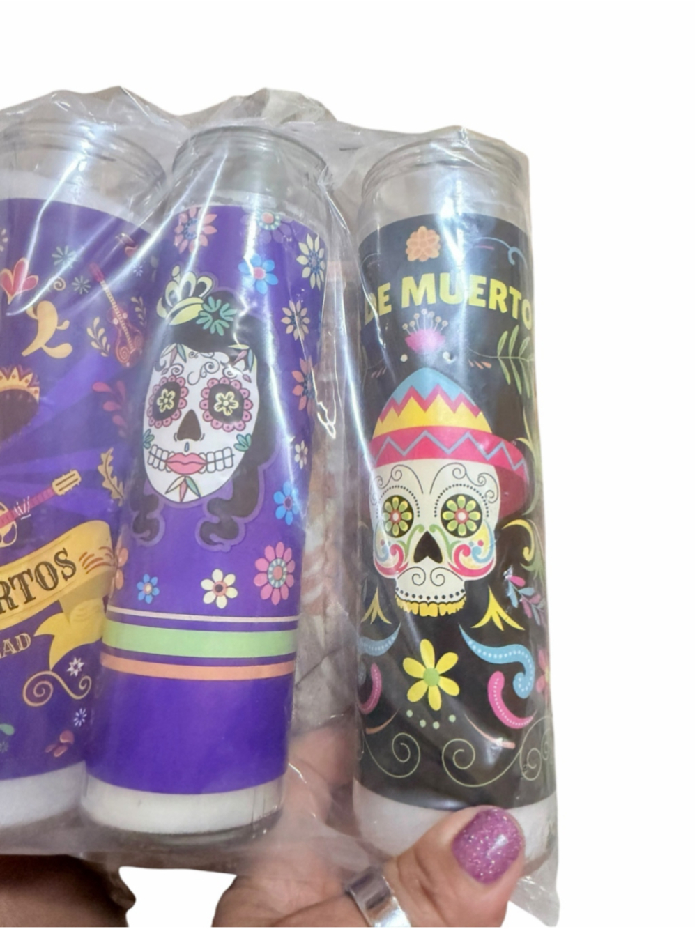 Lumex Dia De Los Muertos Candle Set One Size Multicolor Black - Picture 9 of 10